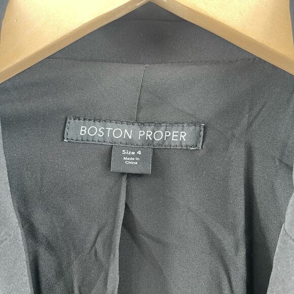 NEW BOSTON PROPER Blazer Size 4 Black NWOT Spandex Blend Stretch Business Casual - Picture 3 of 13